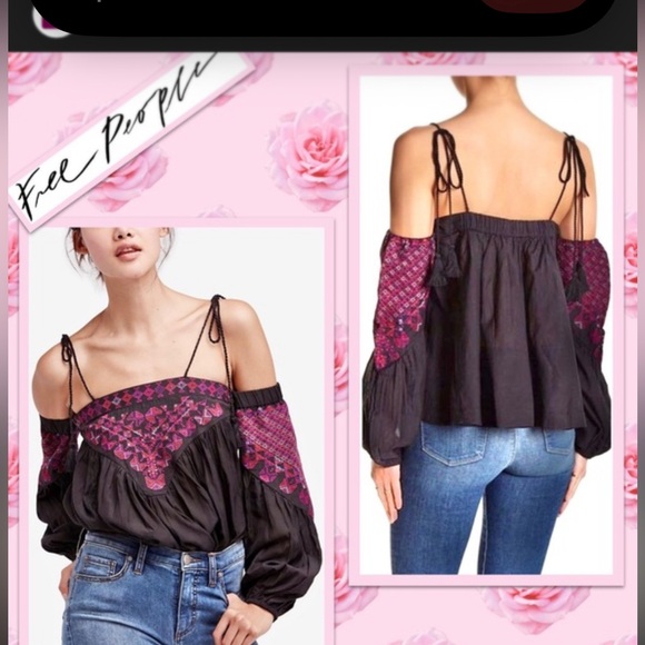 Free People Vacay Vibin Cold Shoulder Top - Picture 2 of 7